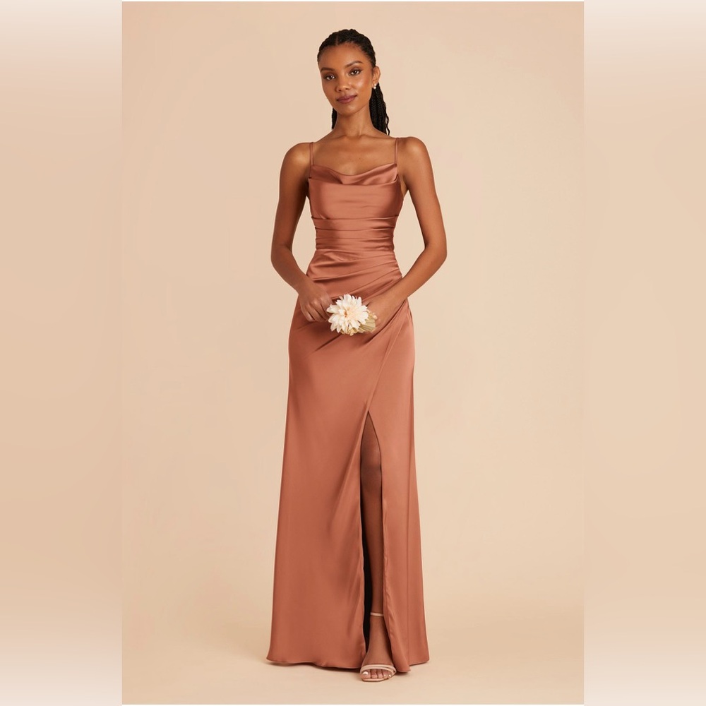 Birdy Grey Lydia Dress in Matte Satin Terracotta Size Small